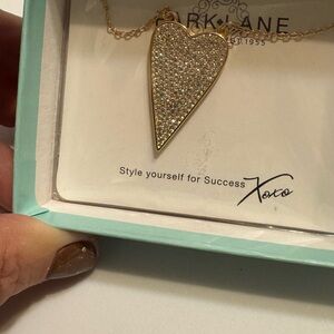 Park Lane Gold and Crystal Heart Necklace